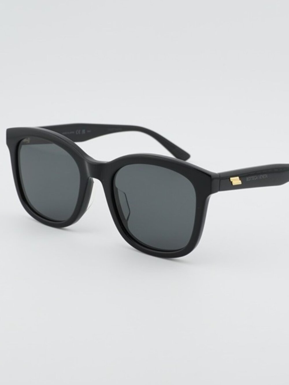Bottega Veneta BV1080SK 001 Unisex Sunglasses Black Square Frame, Grey Lenses